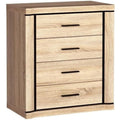 4 Schubladen treffen auf matte Oberflaechen an dem Sideboard