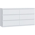 Sideboard in Weiss mit 6 Schubladen