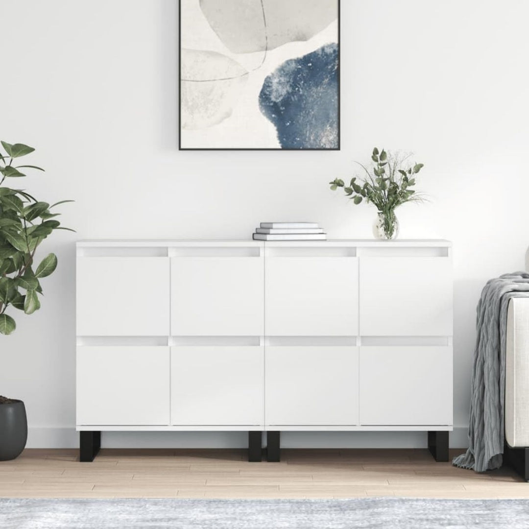 Sideboard mit glaenzenden Oberflaechen in Weiss