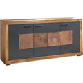 Das Sideboard misst 170 x 40 x 82 cm in Naturbraun
