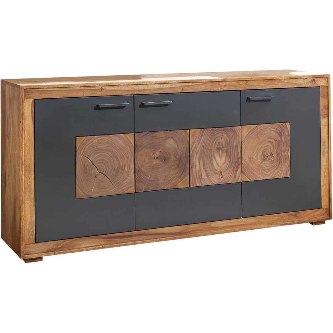 Das Sideboard misst 170 x 40 x 82 cm in Naturbraun