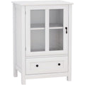 Sideboard in Weiss und Transparent mit Glastueren