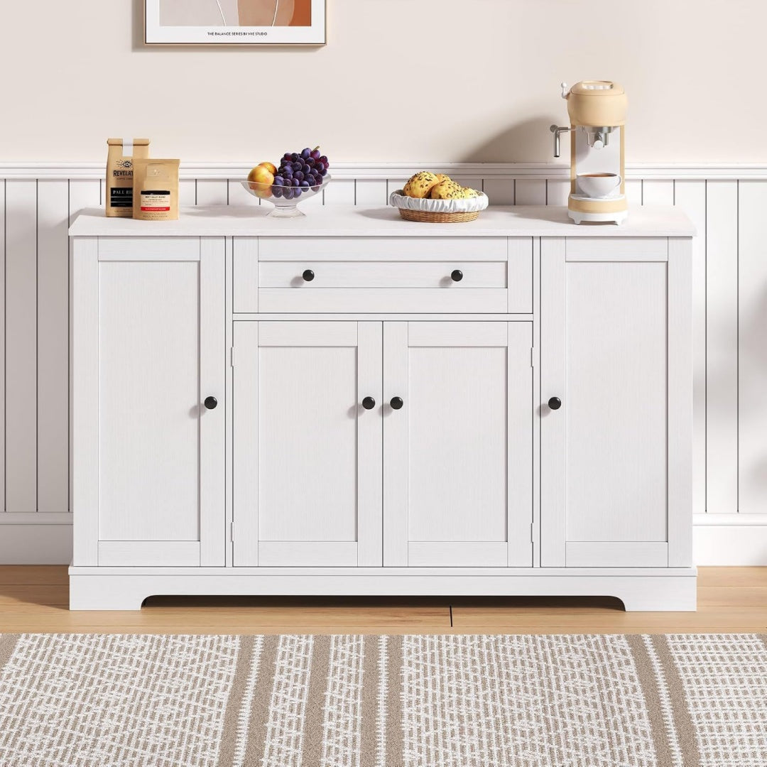 Sideboard mit Hoehenverstellung, verstellbaren Ablagen und geschlossenem Stauraum