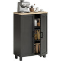 Holzoptik an dem Sideboard aus Samt und Holzwerkstoff