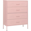 Das Sideboard setzt auf eine Farbgebung in Rosa