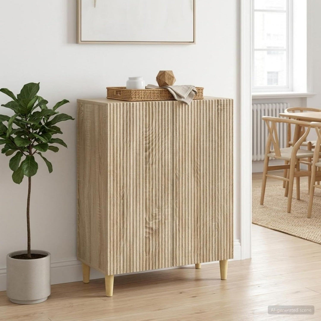 Sideboard mit den Massen 66 x 34.5 x 90 cm in Eichenbraun