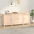 Sideboard aus Massivholz und Kiefernholz mit gerundeten Konturen
