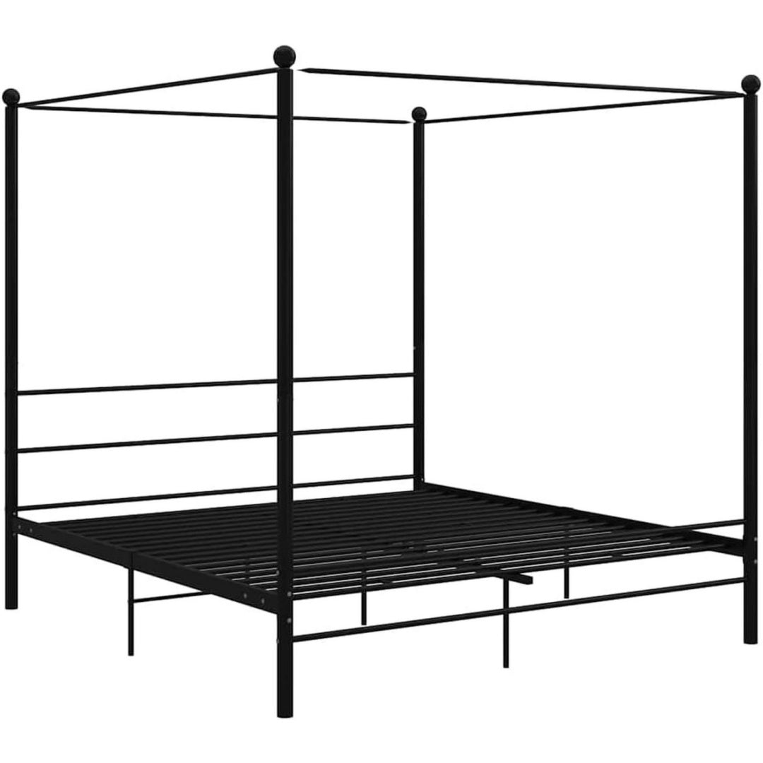 Bettgestell aus Metall in Schwarz