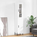 Geschlossener Stauraum praegt den Hochschrank mit den Massen 34.5 x 34 x 180 cm