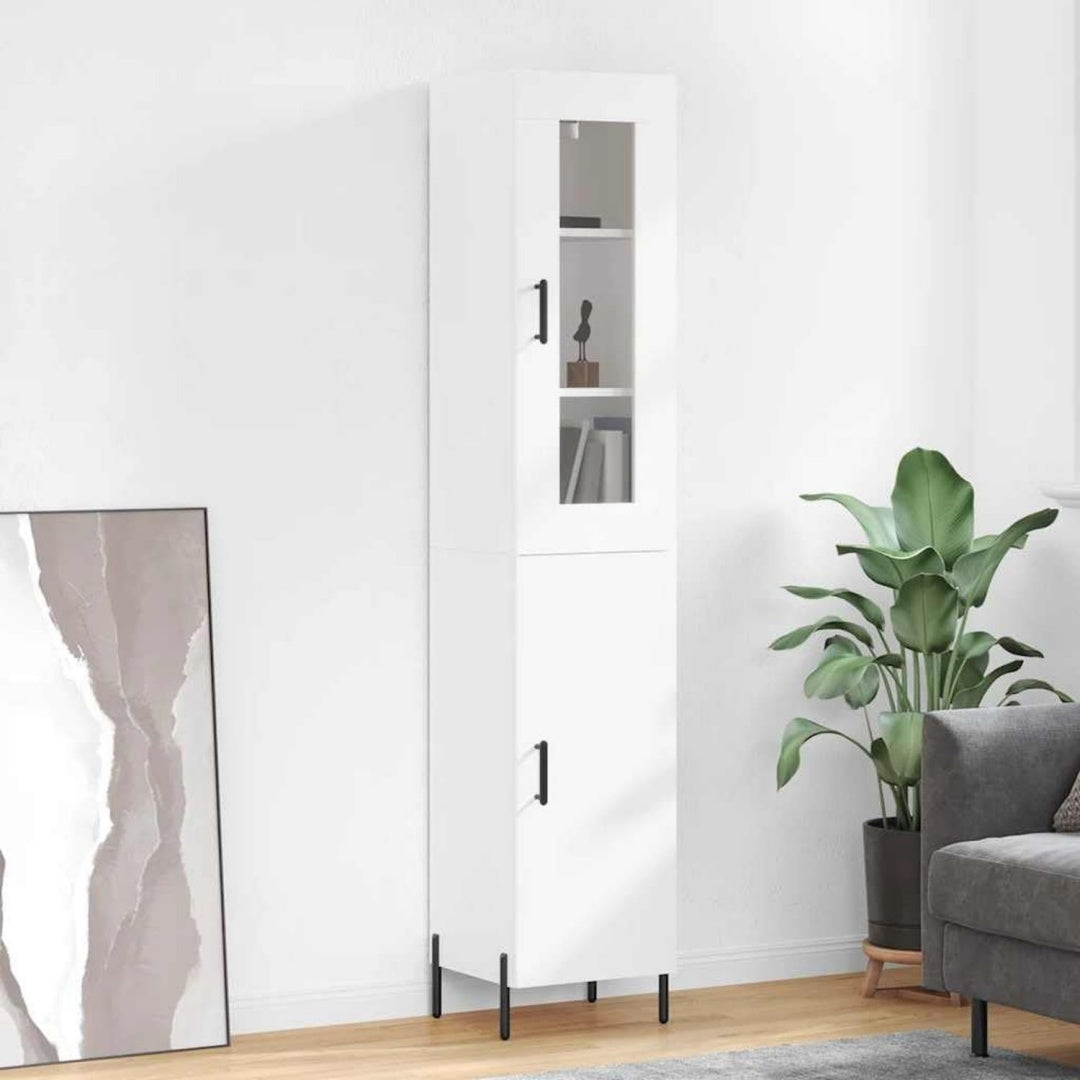 Geschlossener Stauraum praegt den Hochschrank mit den Massen 34.5 x 34 x 180 cm