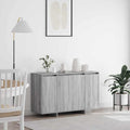 Sideboard in Eichenbraun und Grau mit 4 Tueren