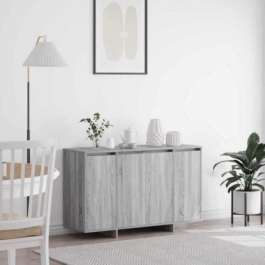 Sideboard in Eichenbraun und Grau mit 4 Tueren